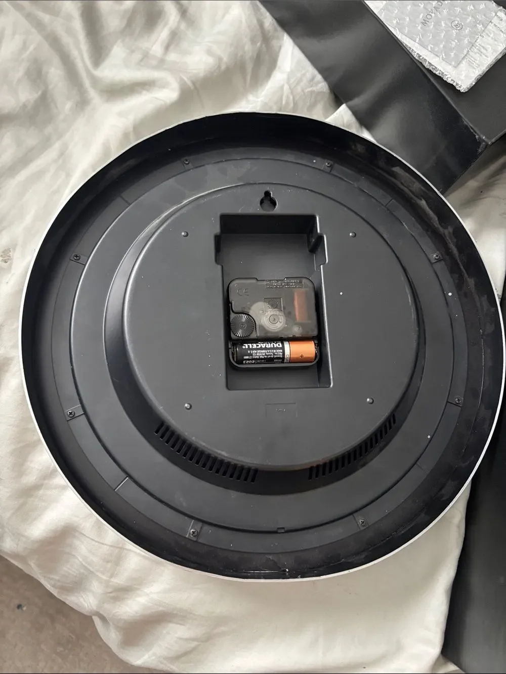 Movado Black Dial Wall Clock with Silver Rim original box with padding